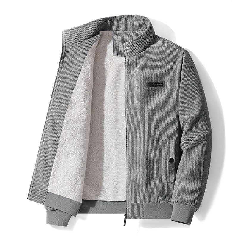 🍂Men's Casual Thermal Lined Corduroy Zipper Jacket with Stand-collar