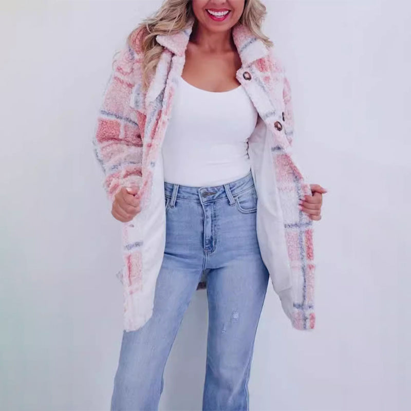 💥Women’s Teddy Plaid Shacket🍂