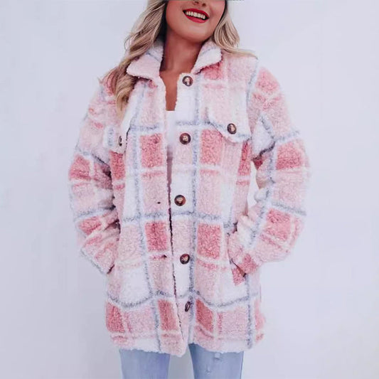 💥Women’s Teddy Plaid Shacket🍂