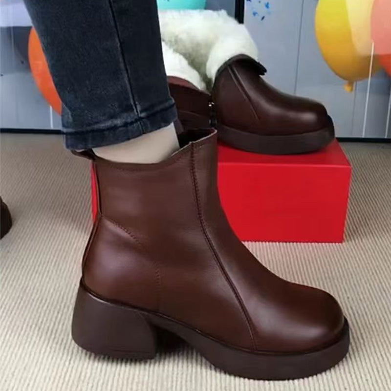 🍂Women's Stylish and Warm Ankle Boots with Side Zipper❄️