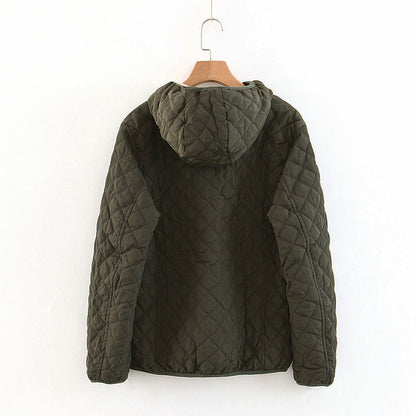 🍂Quilted Hooded Jacket with Plush Lining & Zip Closure