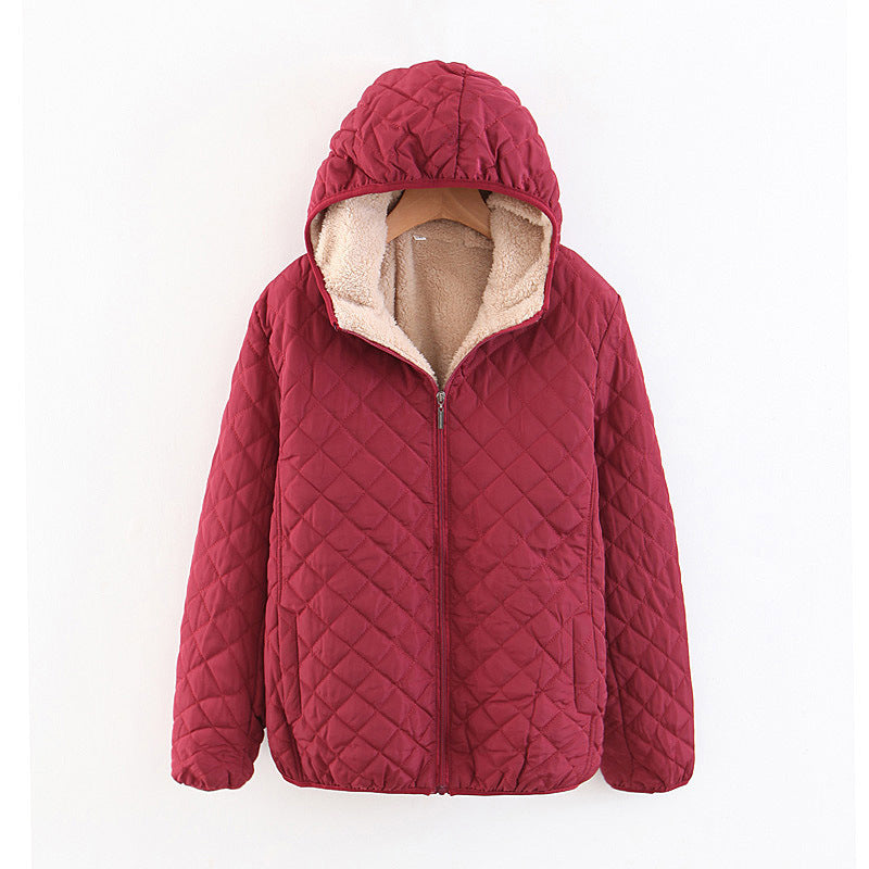 🍂Quilted Hooded Jacket with Plush Lining & Zip Closure