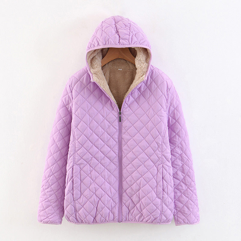 🍂Quilted Hooded Jacket with Plush Lining & Zip Closure
