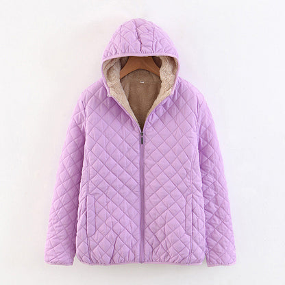 🍂Quilted Hooded Jacket with Plush Lining & Zip Closure