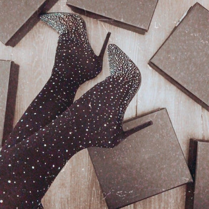 💥Hot Sales - 49% OFF✨Women’s Sparkly Faux Diamonds Over-the-Knee Boots👠