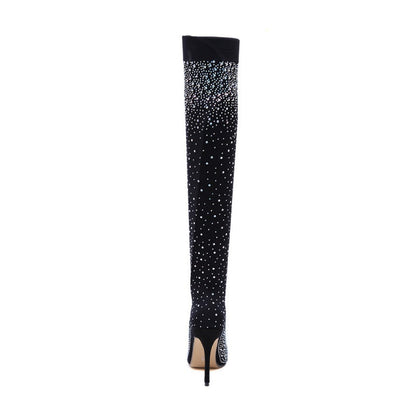 💥Hot Sales - 49% OFF✨Women’s Sparkly Faux Diamonds Over-the-Knee Boots👠