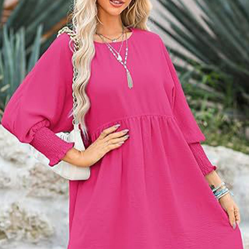 💕Round Neck Dress with 3/4 Sleeves