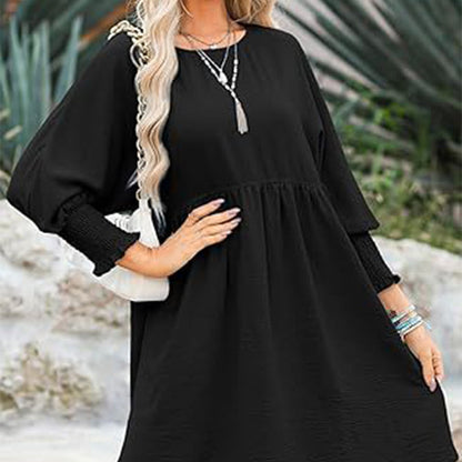 💕Round Neck Dress with 3/4 Sleeves