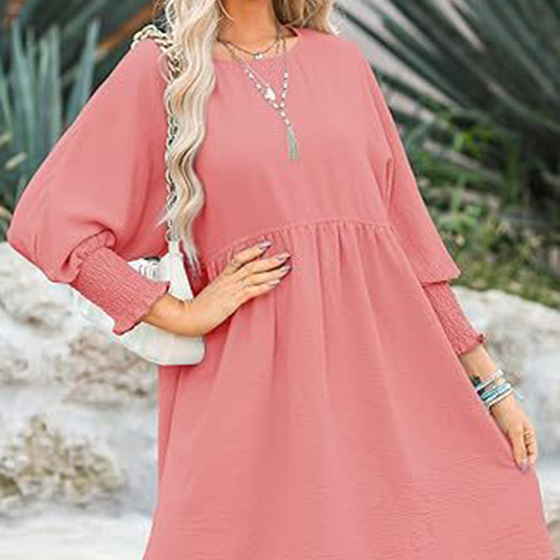 💕Round Neck Dress with 3/4 Sleeves