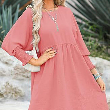 💕Round Neck Dress with 3/4 Sleeves