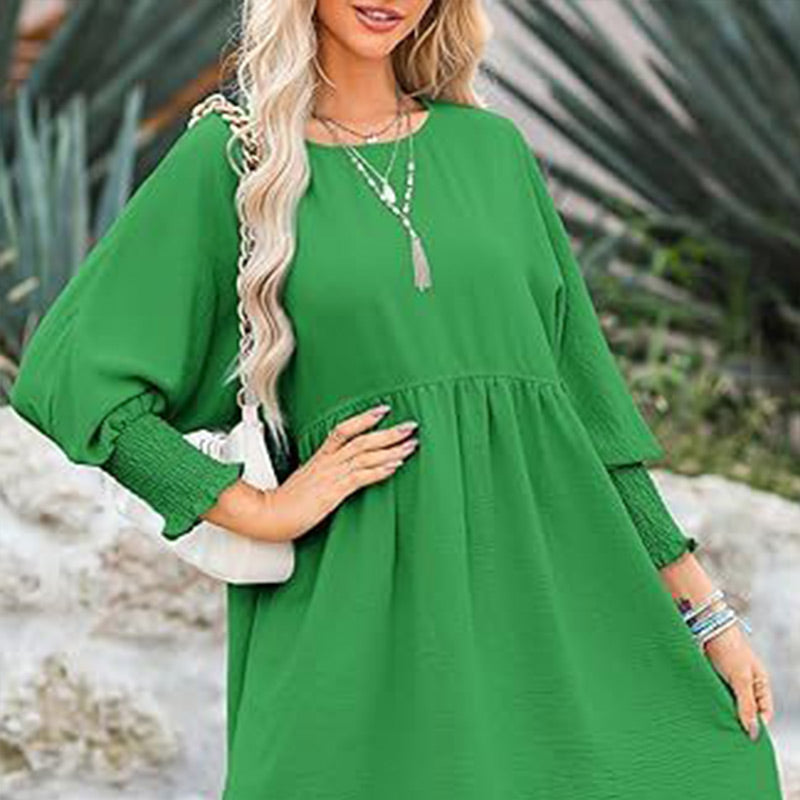 💕Round Neck Dress with 3/4 Sleeves