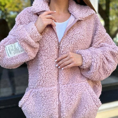 💥New Year's Sale🍂-Women's Casual Faux Lamb Wool Coat