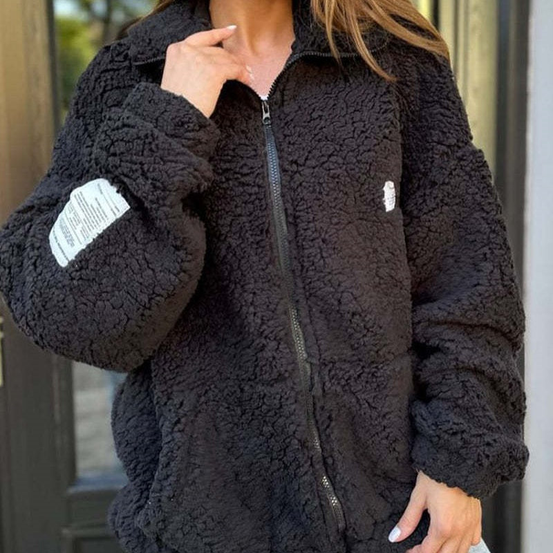 💥New Year's Sale🍂-Women's Casual Faux Lamb Wool Coat