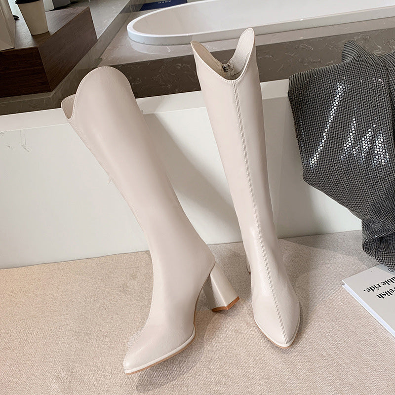 💥Hot Sale🍂Women's Elegant Chunky Heel Pointed Toe Boots