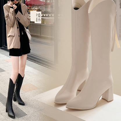 💥Hot Sale🍂Women's Elegant Chunky Heel Pointed Toe Boots