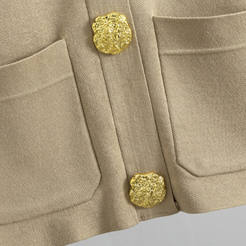 💥Limit Time 49% OFF🎉Gold Button Soft Knit Trouser Co-Ord