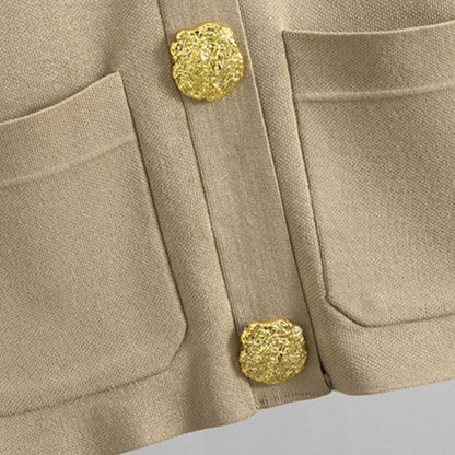 💥Limit Time 49% OFF🎉Gold Button Soft Knit Trouser Co-Ord