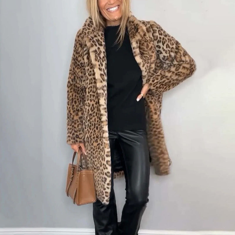 ✨Autumn's Best-Selling Sets 💖Women's Leopard Print Mid-Length Jacket and Leather Leggings