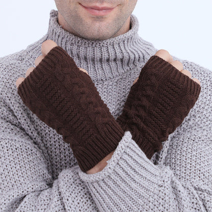 ❄️Autumn & Winter Knitted Half-Finger Gloves with Twisted Pattern🍂