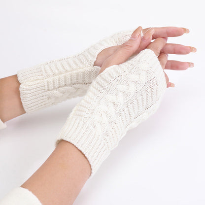 ❄️Autumn & Winter Knitted Half-Finger Gloves with Twisted Pattern🍂