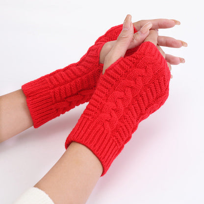 ❄️Autumn & Winter Knitted Half-Finger Gloves with Twisted Pattern🍂