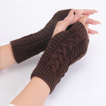 ❄️Autumn & Winter Knitted Half-Finger Gloves with Twisted Pattern🍂