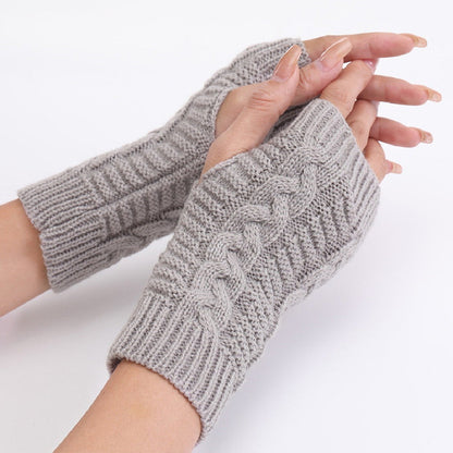 ❄️Autumn & Winter Knitted Half-Finger Gloves with Twisted Pattern🍂