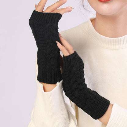 ❄️Autumn & Winter Knitted Half-Finger Gloves with Twisted Pattern🍂