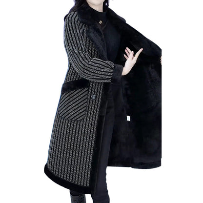 💥Winter Specials❄️ Women's Double Breasted Overcoat with Plush Lining