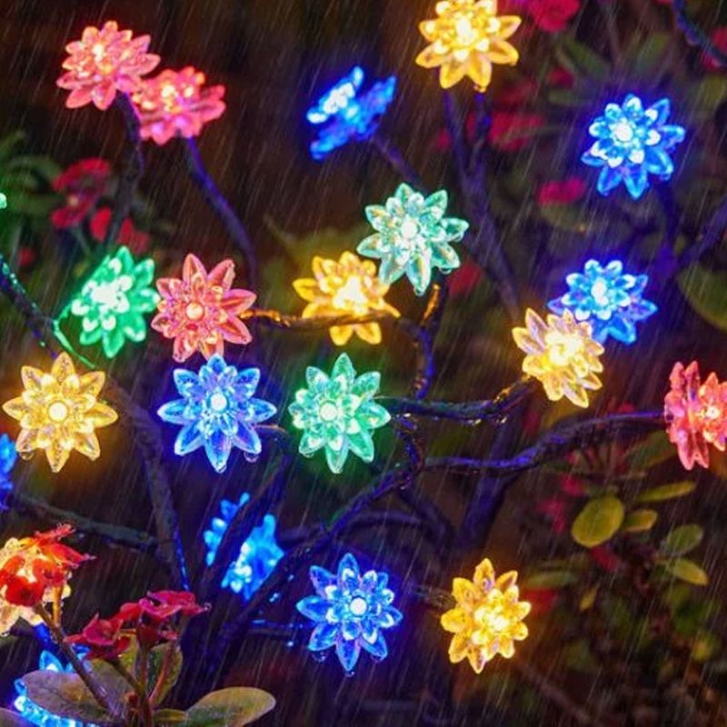 Outdoor Waterproof Rose Multicolor LED Solar Garden Lights