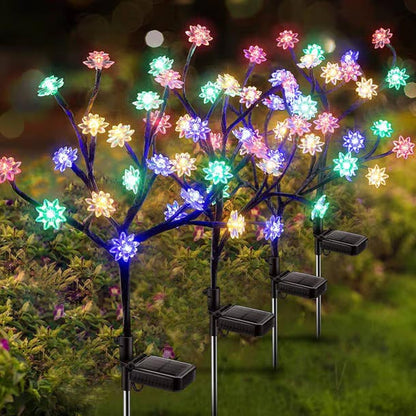 Outdoor Waterproof Rose Multicolor LED Solar Garden Lights