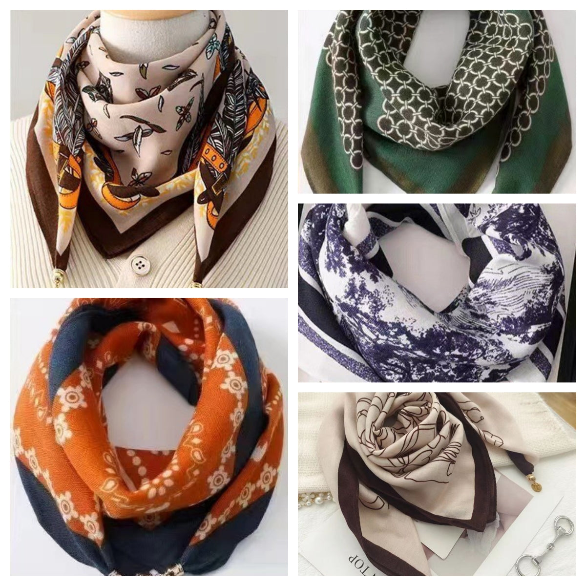 🍂Women's Elegant Scarf with Magnetic Pendant Closure