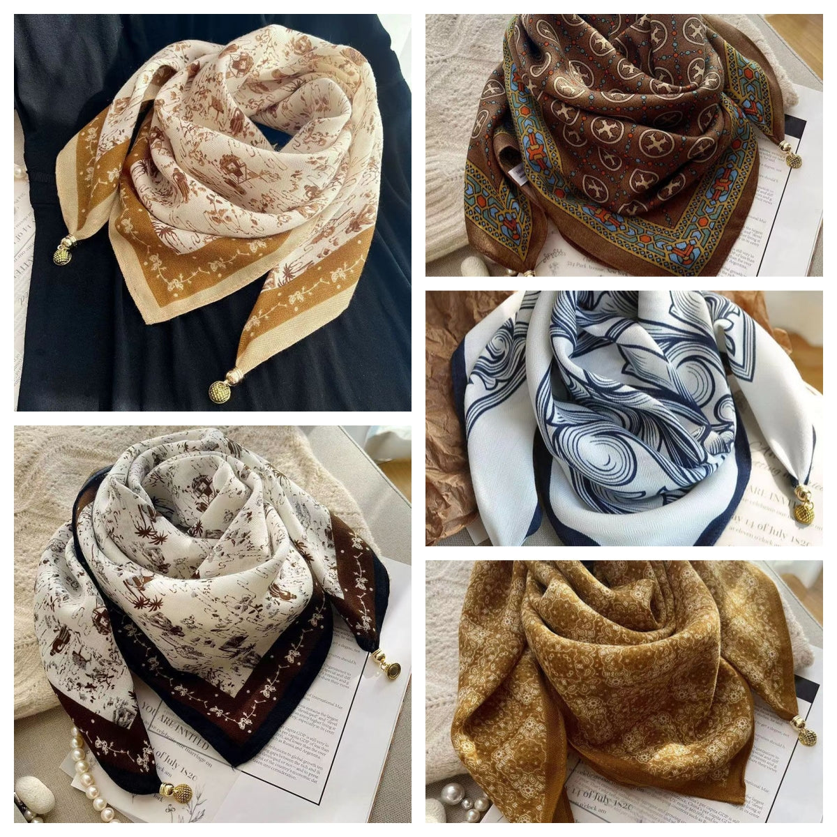 🍂Women's Elegant Scarf with Magnetic Pendant Closure