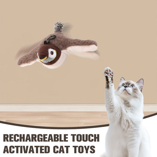 💥Hot Sale😻Rechargeable Touch Activated Cat Toys with Realistic Sounds Effects🐦