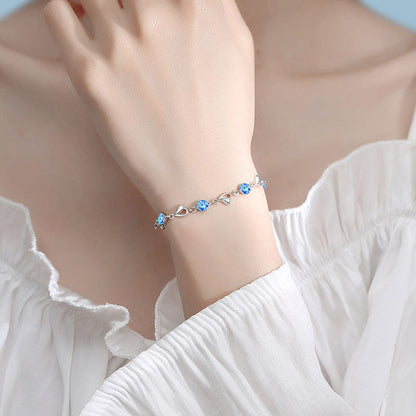🌊[Heart of the Ocean]🩷Sweet Sparkling Zirconia Bracelet✨