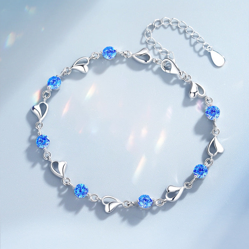 🌊[Heart of the Ocean]🩷Sweet Sparkling Zirconia Bracelet✨