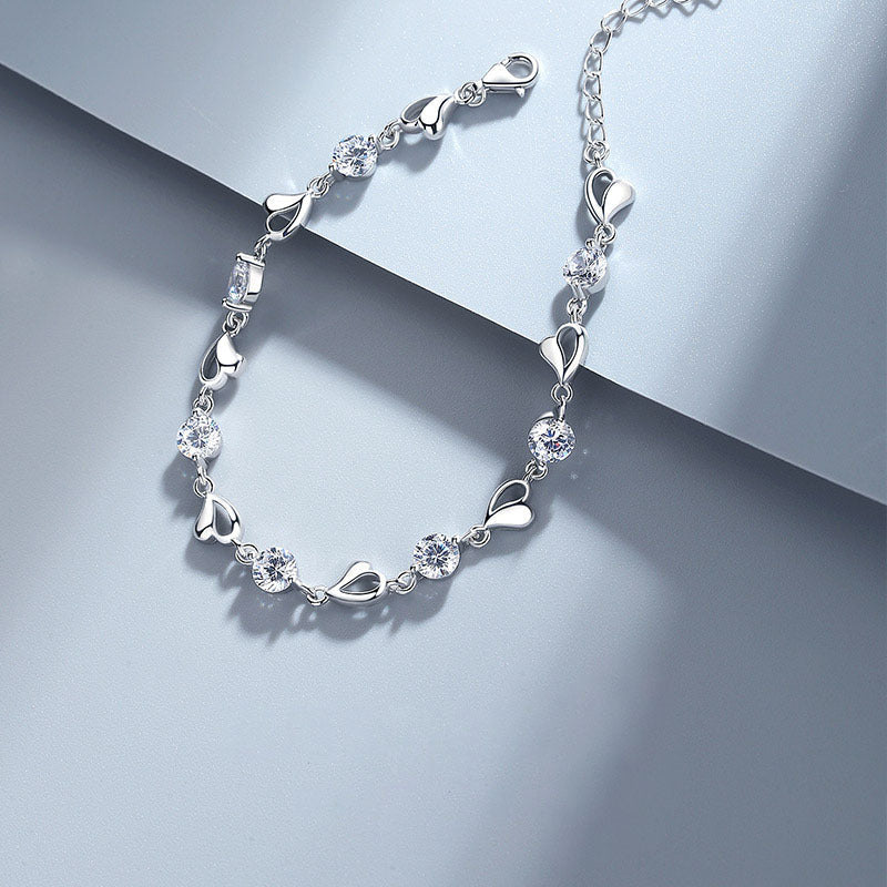 🌊[Heart of the Ocean]🩷Sweet Sparkling Zirconia Bracelet✨