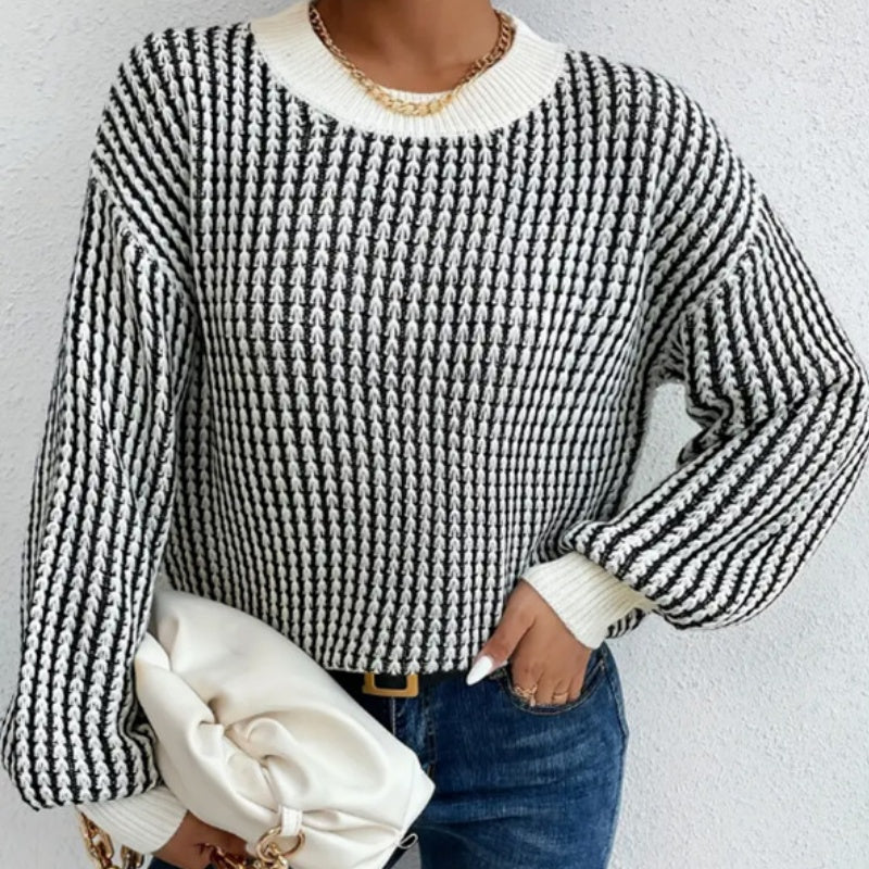 🍂Women's Knit Ribbed Pullover Round Neck Sweater
