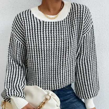 🍂Women's Knit Ribbed Pullover Round Neck Sweater
