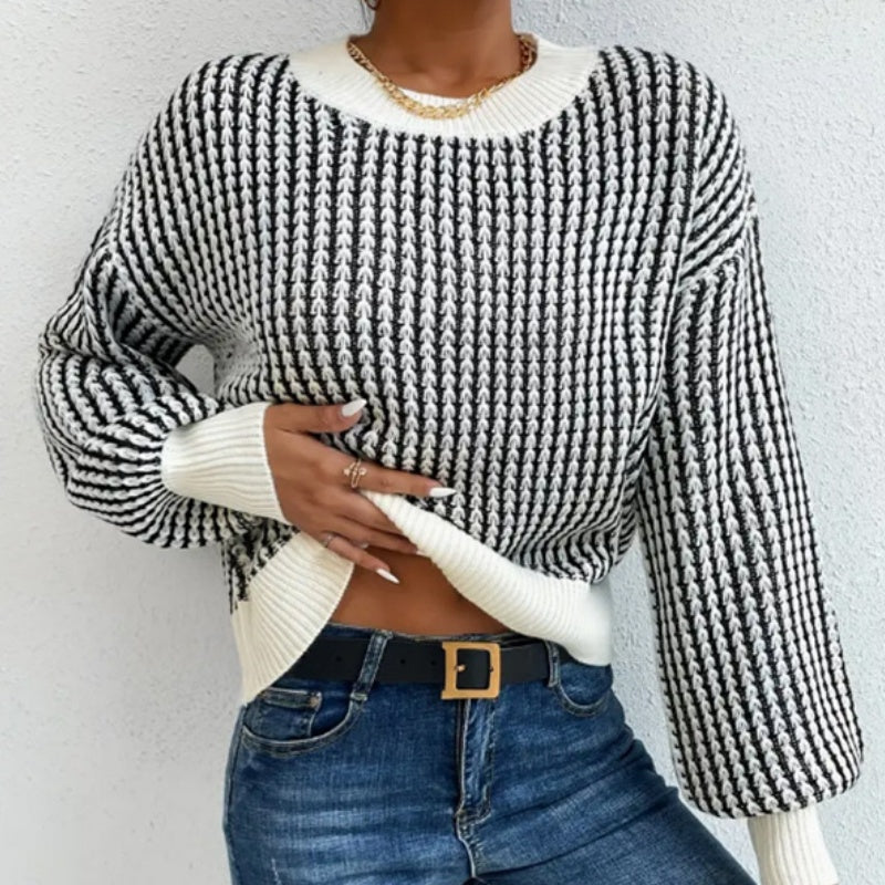 🍂Women's Knit Ribbed Pullover Round Neck Sweater