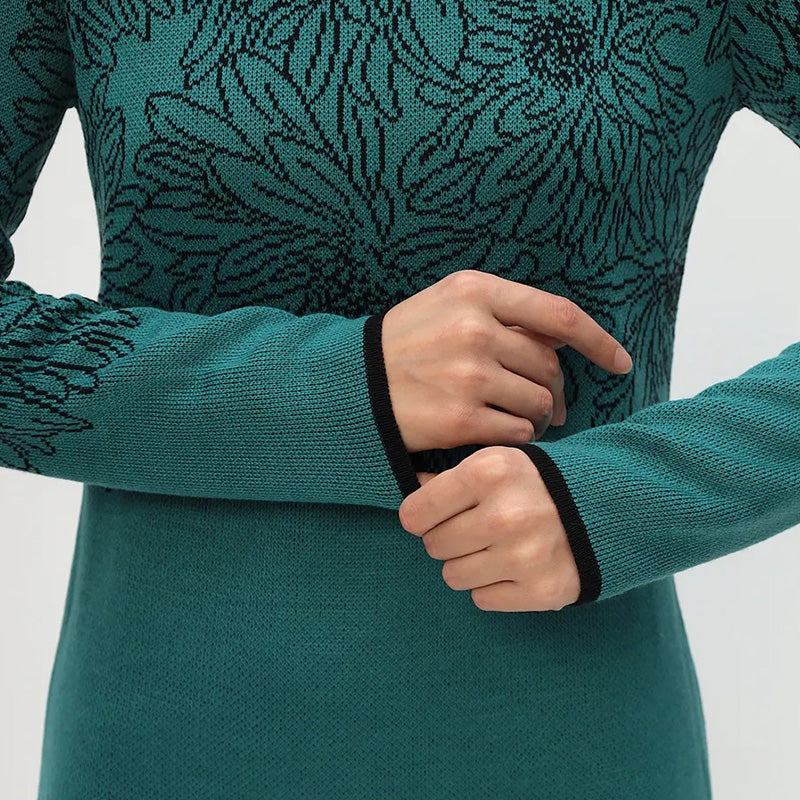 💃2025 New Arrival Pre-Sale✨Printed Straight Long Sleeve Crew Neck Dress
