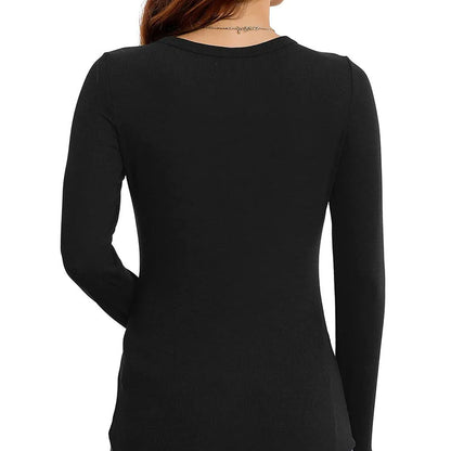 💥Hot Sale🍃Women’s Solid Round-Neck Long-Sleeve Slim Fit Tops
