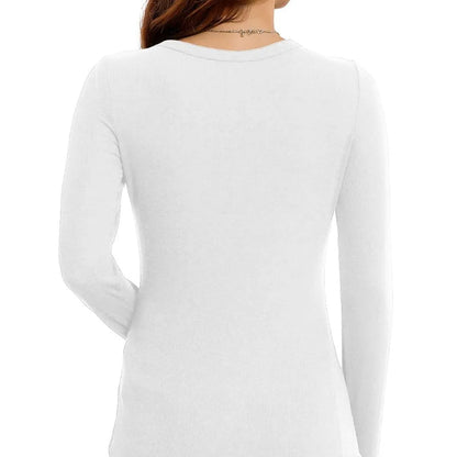 💥Hot Sale🍃Women’s Solid Round-Neck Long-Sleeve Slim Fit Tops