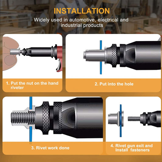 💥Threaded Insert Nut Rivet Nuts Set with Flat Head