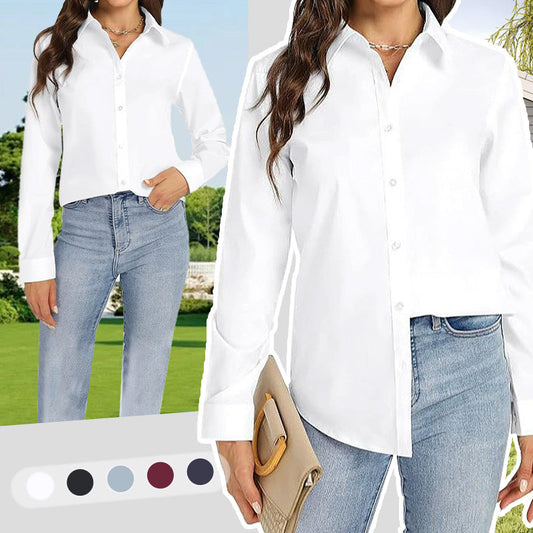 💥Hot Sale🌿Loose Mid-Length Lapel Casual Long-Sleeved Shirt