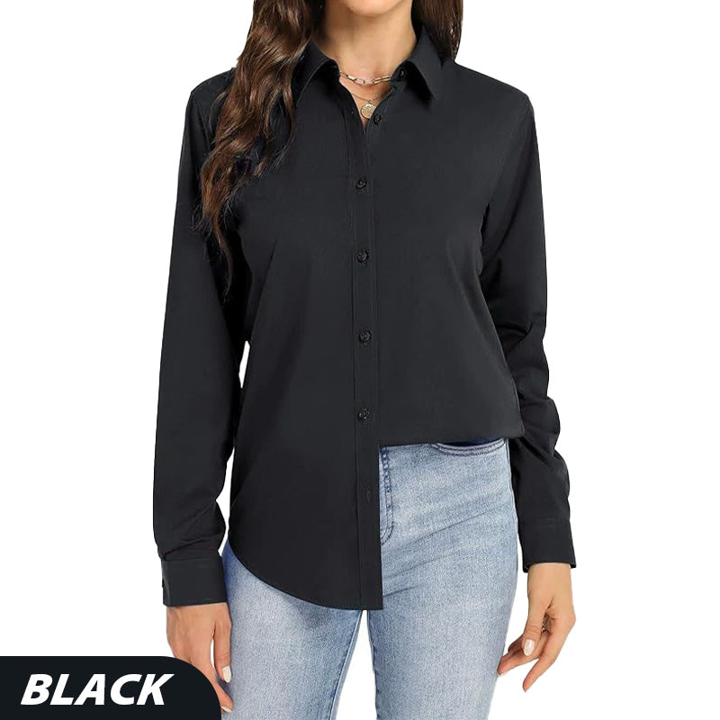 💥Hot Sale🌿Loose Mid-Length Lapel Casual Long-Sleeved Shirt