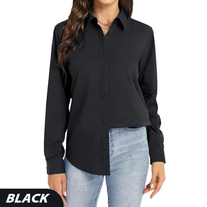 💥Hot Sale🌿Loose Mid-Length Lapel Casual Long-Sleeved Shirt