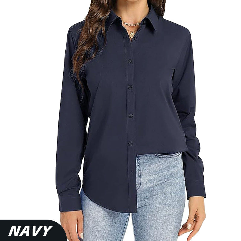 💥Hot Sale🌿Loose Mid-Length Lapel Casual Long-Sleeved Shirt