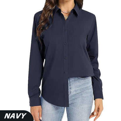 💥Hot Sale🌿Loose Mid-Length Lapel Casual Long-Sleeved Shirt