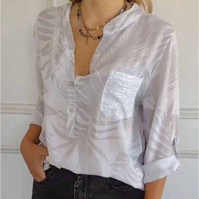 💥Hot Sales-49% OFF💕Women's Fashion V-Neck Printed Top